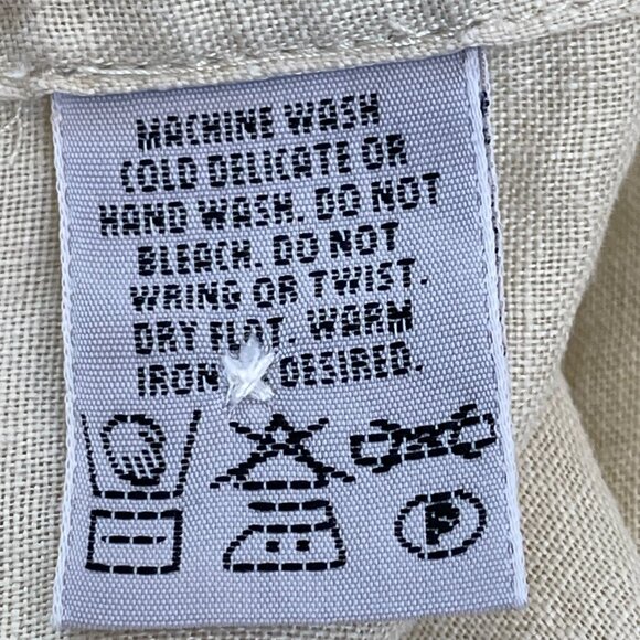 Eddie Bauer 100% Linen Button-Up Shirt Womens M Cream Hong Kong - Picture 7 of 8